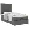 vidaXL Ottoman bed met matras 80x200cm stof donkergrijs