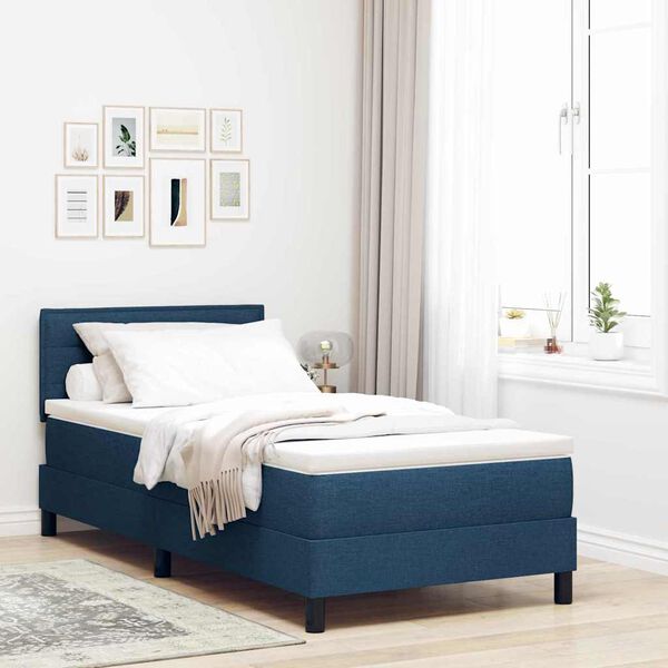 vidaXL Boxspringbed met matras met hoofdeinde Blauw 80 x 200 cm Stof