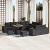 vidaXL Tuin Sofa Set met kussen 13 pcs Zwart poly rattan