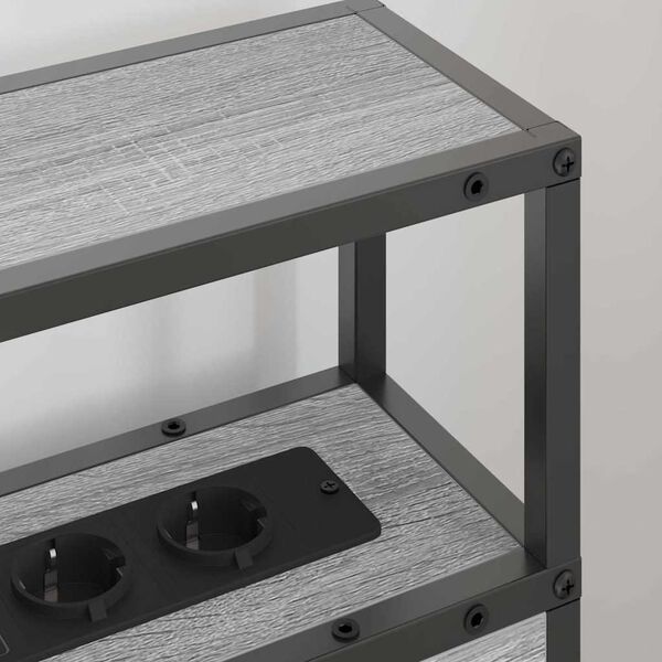 vidaXL Opberghoofdbord met plank Grijs sonoma 90 cm Bewerkt hout