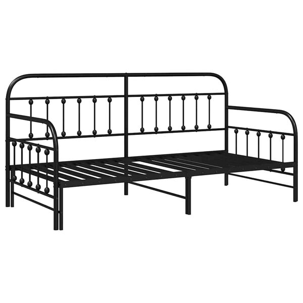 vidaXL Bedframe voor een daybed Zwart 100 x 190 cm Gepoedercoat staal