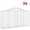 vidaXL Schanskorven 6 st gewelfd 200x30x100/120 cm ijzer