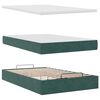 vidaXL Bed poef met matras 120x190 cm fluweel donkergroen