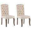 vidaXL Eetkamerstoelen 2 st linnen-look stof beige