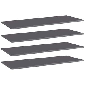 vidaXL Wandschappen 4 st 100x40x1,5 cm spaanplaat hoogglans grijs