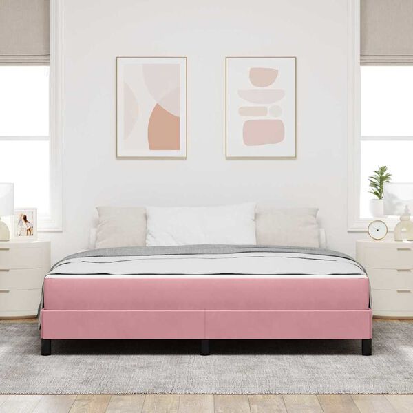 vidaXL Boxspringbed met matras Roze 180 x 210 cm Stof