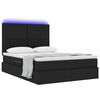 vidaXL Opbergbed met LED met matras Zwart 140 x 200 cm Polyester