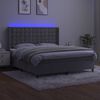 vidaXL Boxspring met matras en LED fluweel lichtgrijs 180x200 cm