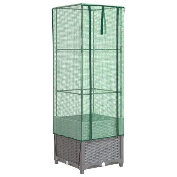 vidaXL Plantenbak verhoogd met kashoes 40x40x139 cm rattanlook