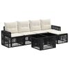vidaXL Tuinbankenset 6 st Zwart en Cream Wit poly rattan