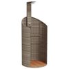 vidaXL Buitendouche 100x100x241,5 cm poly rattan en acaciahout grijs