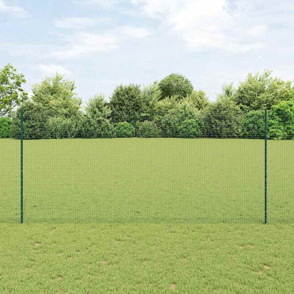 vidaXL Hek met Paal Groen 1,4 x 50 m Staal en PVC