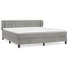 vidaXL Boxspring met matras fluweel lichtgrijs 160x200 cm