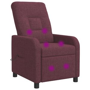 vidaXL Massage Recliner Paars Stof