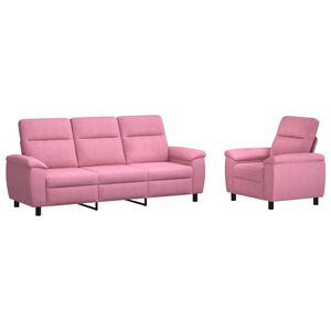 vidaXL Bankstel 2 pcs Roze Stof