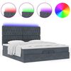vidaXL Ottoman bed met matrassen en LED's 200x200cm fluweel