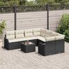 vidaXL Tuin Sofa Set met kussen met opslag 9 pcs Zwart poly rattan