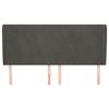 vidaXL Hoofdbord met randen 163x23x118/128 cm fluweel donkergrijs