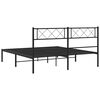 vidaXL Bedframe met hoofdbord metaal zwart 120x200 cm