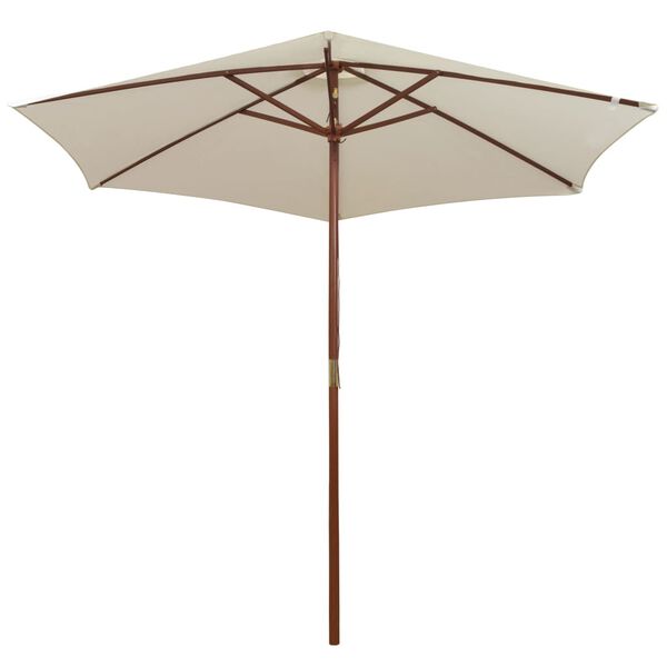 vidaXL Parasol 270x270 cm houten paal cr&egrave;mewit