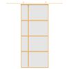 vidaXL Schuifdeur 90x205 cm mat ESG-glas en aluminium goudkleurig