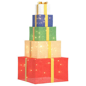 vidaXL Kerstdecoratie geschenkdoos 250 LED's warm wit