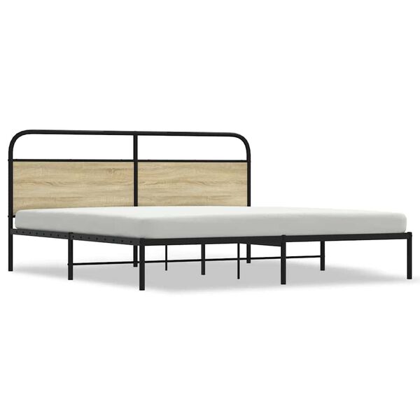 vidaXL Bedframe zonder matras metaal sonoma eikenkleurig 193x203 cm