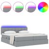 vidaXL Bed met LED-striplichten Lichtgrijs 180 x 200 cm Stof
