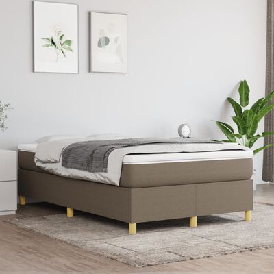 vidaXL Boxspring met matras stof taupe 120x200 cm