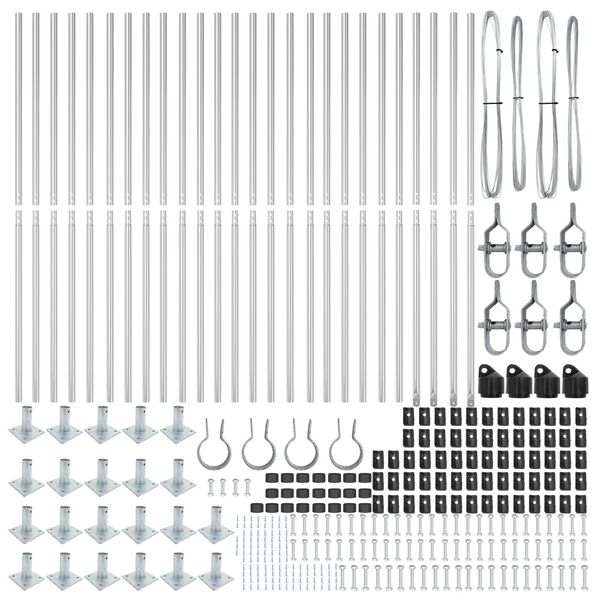 vidaXL Afrasteringspaal 26 pcs Grijs 3,2 x 3,2 x 78,5 cm