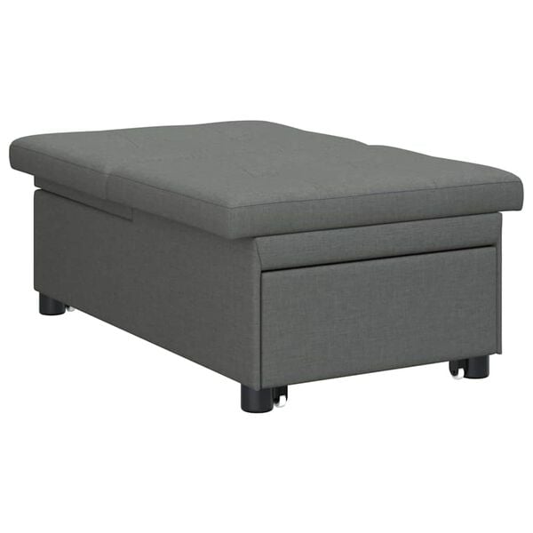vidaXL Sofa Bed Donkergrijs 194 x 67 x 37 cm Stof