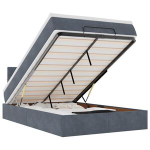 vidaXL Ottoman bed met matras 120x200cm fluweel donkergrijs