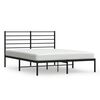 vidaXL Bedframe met hoofdbord metaal zwart 140x190 cm