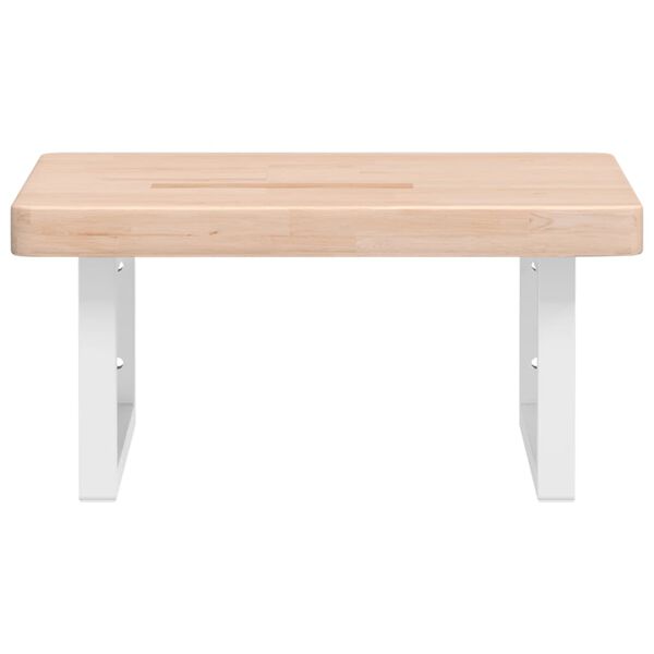 vidaXL Badkamer wandschap staal en massief eikenhout