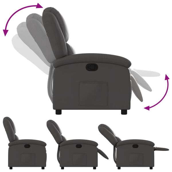 vidaXL Relaxfauteuil Grijs Echt Leer