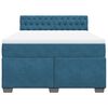 vidaXL Boxspring met matras fluweel blauw 160x200 cm