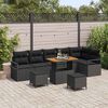 vidaXL Tuin Sofa Set met kussen met opslag met kussen 9 pcs Zwart
