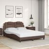 vidaXL Bed "Viana" met matras kunstleer bruin 140x190 cm