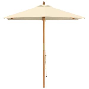 vidaXL Tuinparasol &Oslash; 210 x 237 cm massief eucalyptushout Cr&egrave;mewit