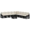 vidaXL Tuinbankenset 10 st Zwart poly rattan