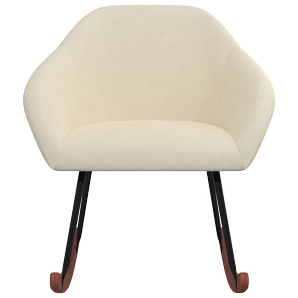 vidaXL Schommelstoel stof cr&egrave;mekleurig