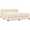 vidaXL Boxspring met matras stof cr&egrave;mekleurig 180x200 cm