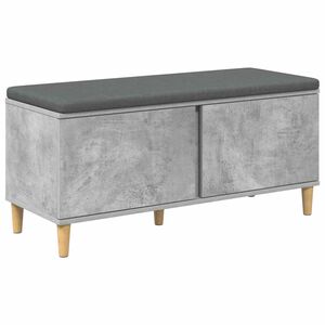 vidaXL Halbank met kussen met opslag Beton Grijs 100 x 38 x 46 cm