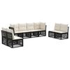 vidaXL Tuinbankenset 8 st Zwart poly rattan