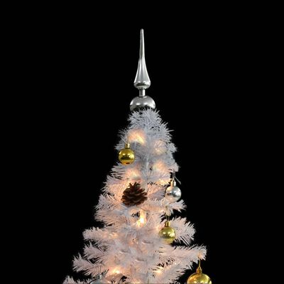 vidaXL Kunstkerstboom met verlichting en kerstballen 150 cm wit