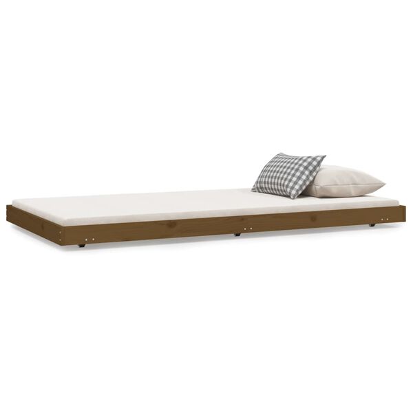 vidaXL Bedframe massief grenenhout honingbruin 90x200 cm