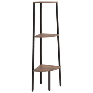 vidaXL Hoekkastje met 3 schappen 45,5x31,5x120 cm donkerbruin en zwart
