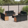 vidaXL 13-delige Loungeset met kussens poly rattan zwart