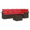 vidaXL Tuin Sofa Set 6 st Bruin poly rattan