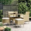 vidaXL 5-delige Loungeset poly rattan beige